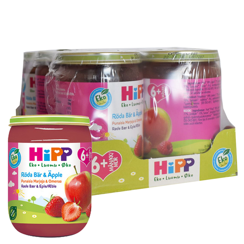 Eko Hel Låda Barnmat Röda Bär & Äpple 6 x 190g - 45% rabatt