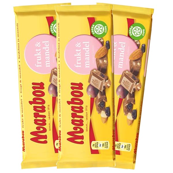 Marabou Frukt Mandel 100g x 3 st
