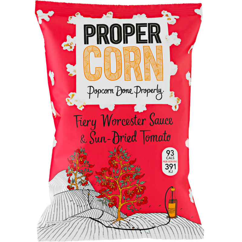 Popcorn "Fiery Worcester & Sun Dried Tomato" 80g - 93% rabatt