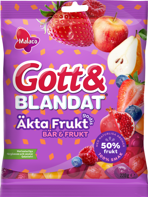 Malaco Gott & Blandat Äkta Fruktgodis Bär & Frukt 100g