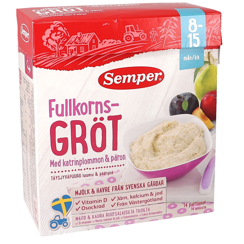 Fullkornsgröt Plommon 8-15 Mån - 43% rabatt