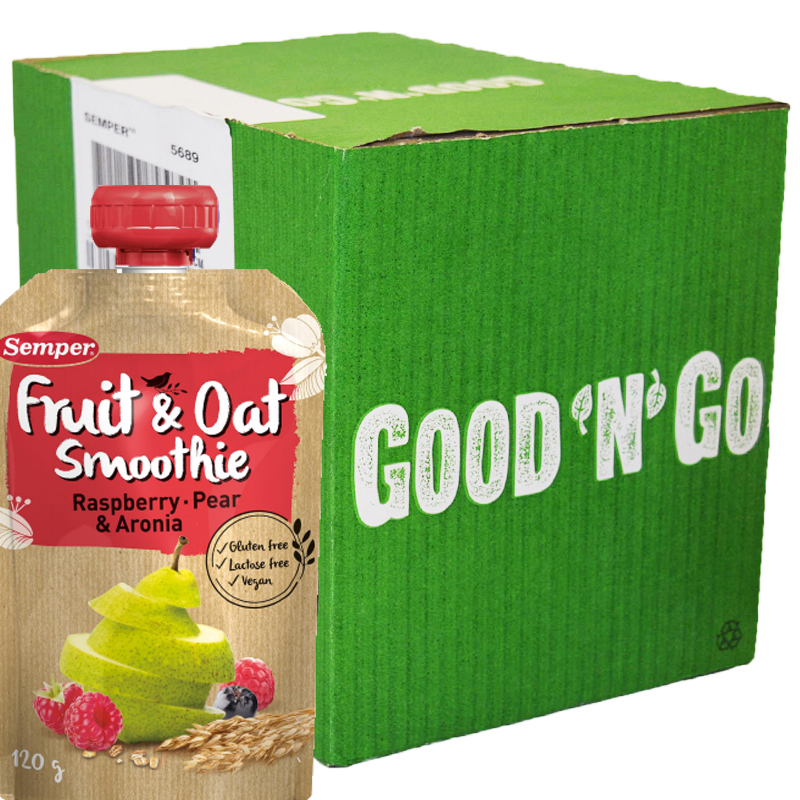 Hel Låda Smoothie "Raspberry & Pear" 12 x 120g - 39% rabatt