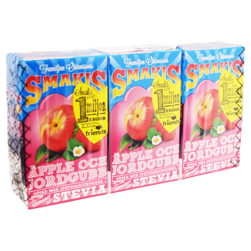 Äpple- & Jordgubbsdryck Stevia 3 x 25cl - 61% rabatt