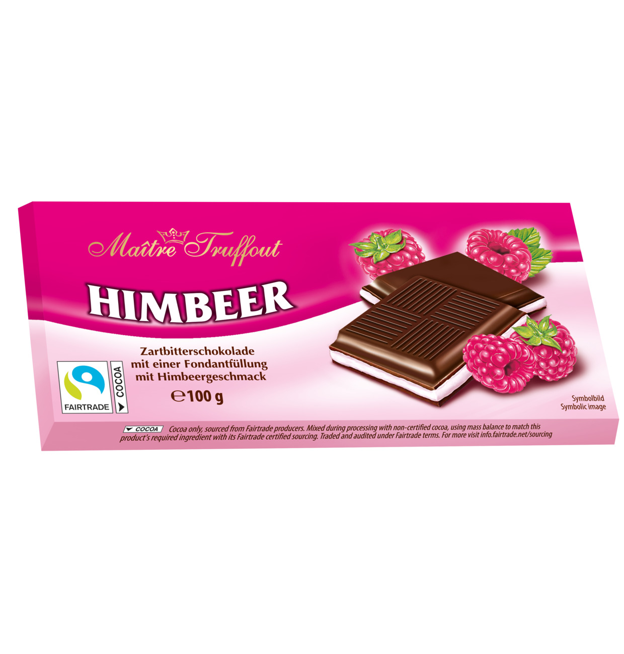 Maitre Truffout Mörk choklad m. Hallonkräm 100g