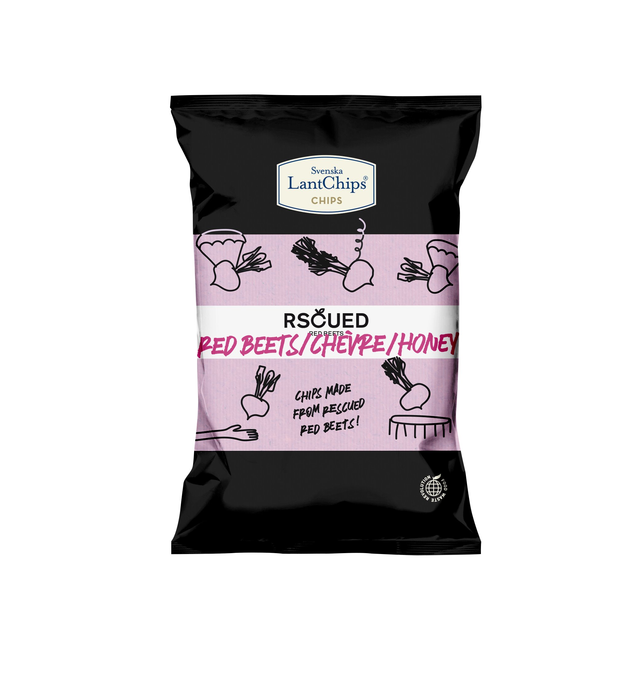 Rscued Rotfruktschips Rödbeta/Chevré/Honung 85g