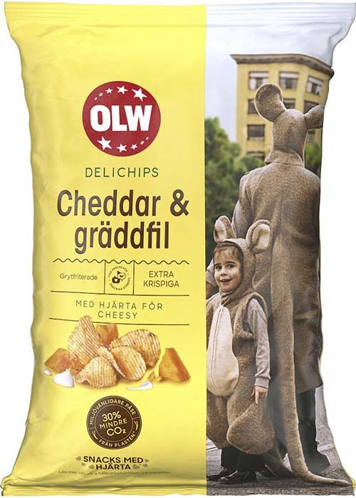 OLW Delichips Cheddar & Gräddfil 150g