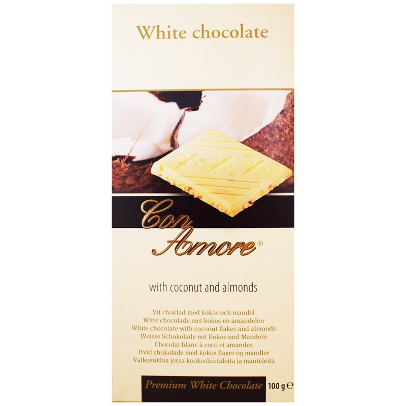 Vit Choklad "Coconut & Almonds" 100g - 53% rabatt