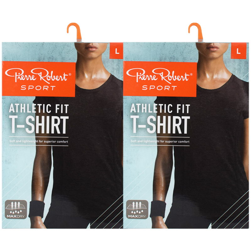 T-shirt "Athletic Fit Black Melange" Large 2-pack - 70% rabatt