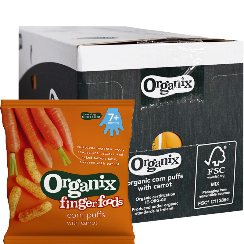 Eko Hel Låda Barnmat "Corn Puffs Carrot" 8 x 20g - 48% rabatt