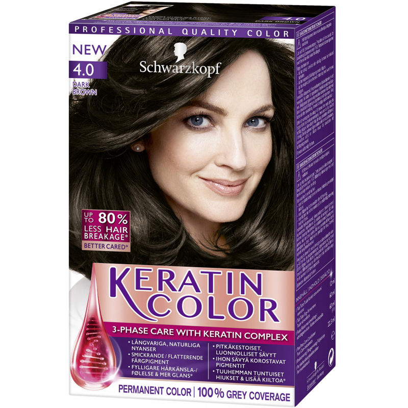 Hårfärg "Keratin Color Hårfärg 4.0 Dark Brown" - 38% rabatt