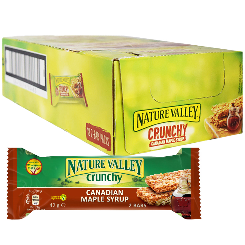 Hel Låda Bars "Maple Syrup" 18 x 42g - 62% rabatt