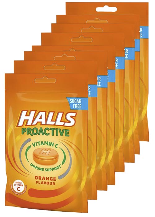 Halls Proactive Orange 65g x 8 st