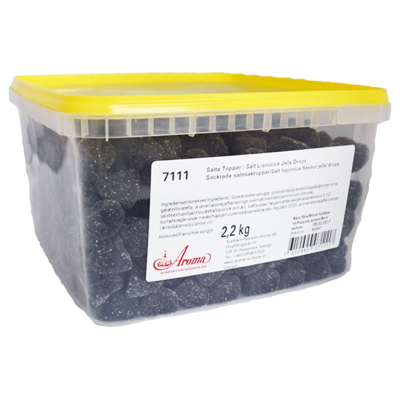 Hel Låda Salta Lakritstoppar 2,2kg - 61% rabatt