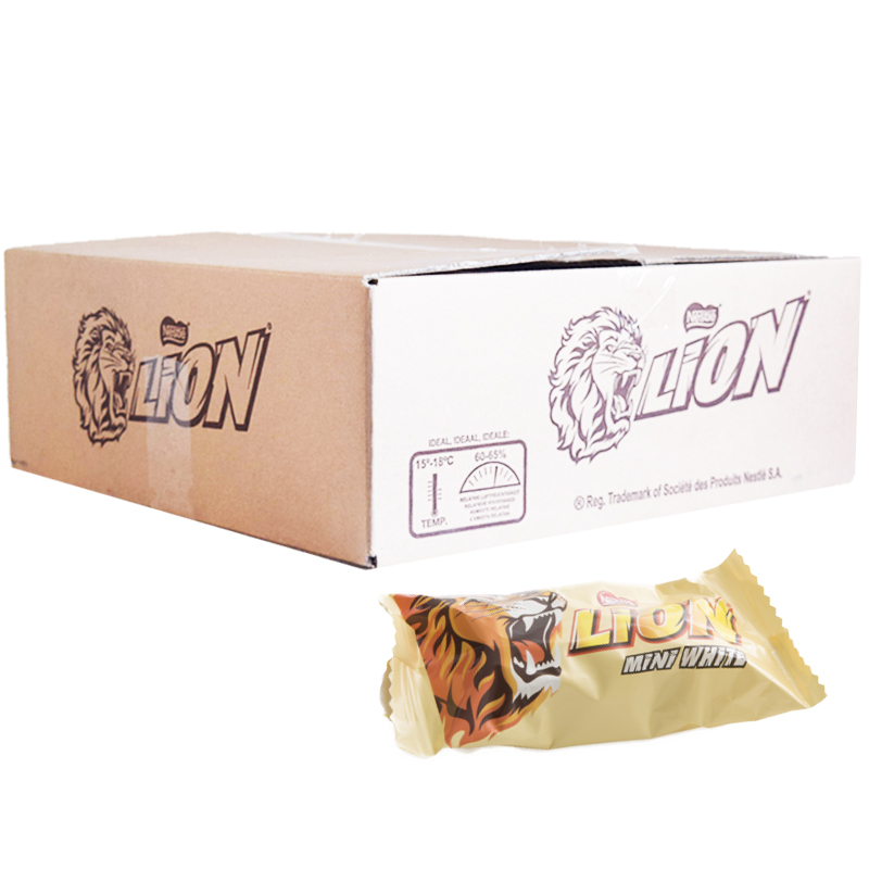 Hel Låda Godisbar "Lion Mini White" 5kg - 75% rabatt