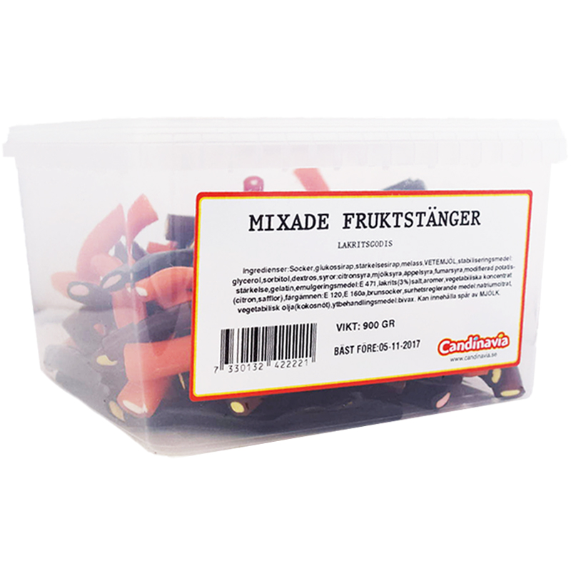 Hel Låda Mixade Fruktstänger 900g - 72% rabatt
