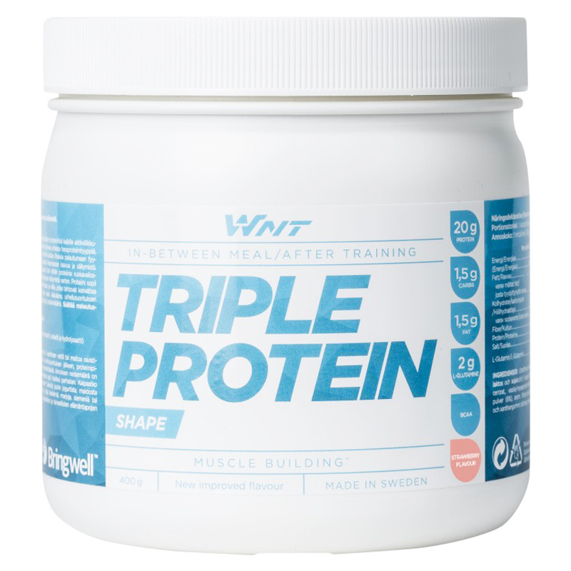 Proteinpulver "Triple Protein" Jordgubb 400g - 45% rabatt