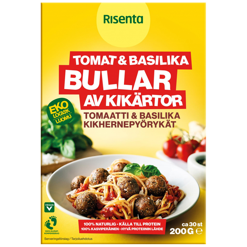 Eko Tomat & Basilikabullar Kikärtor 200g - 30% rabatt