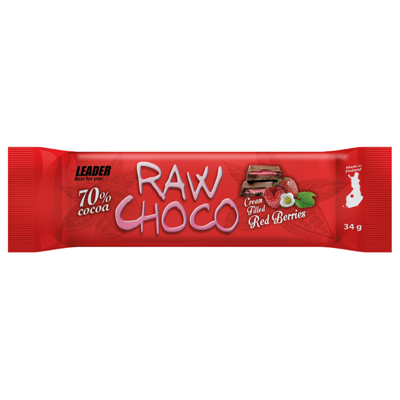 Råchokladbar "Red Berries" 34g - 89% rabatt