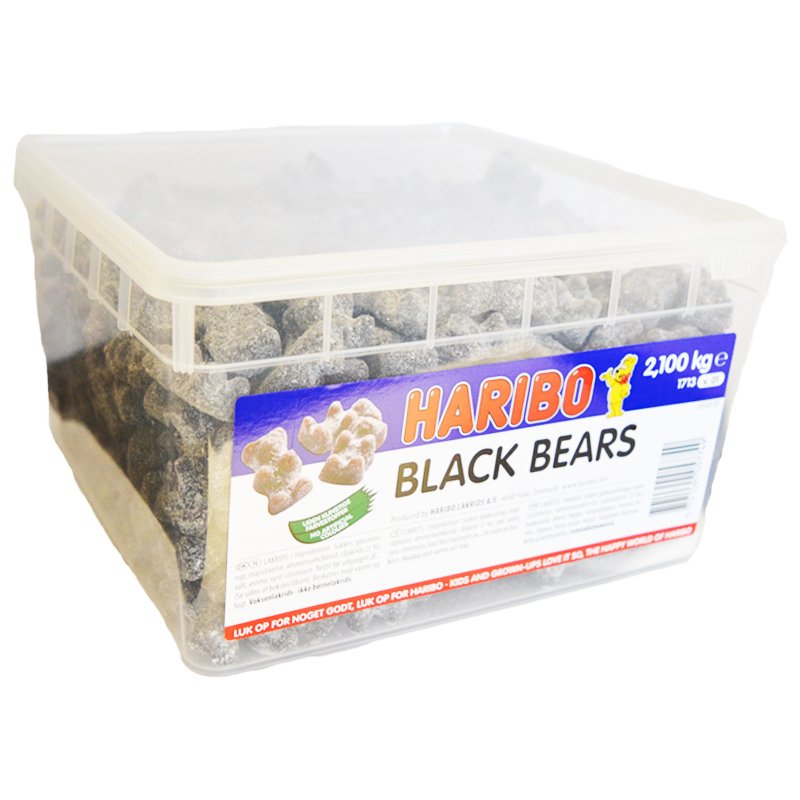Hel Låda Godis "Black Bears" 2,1kg - 67% rabatt