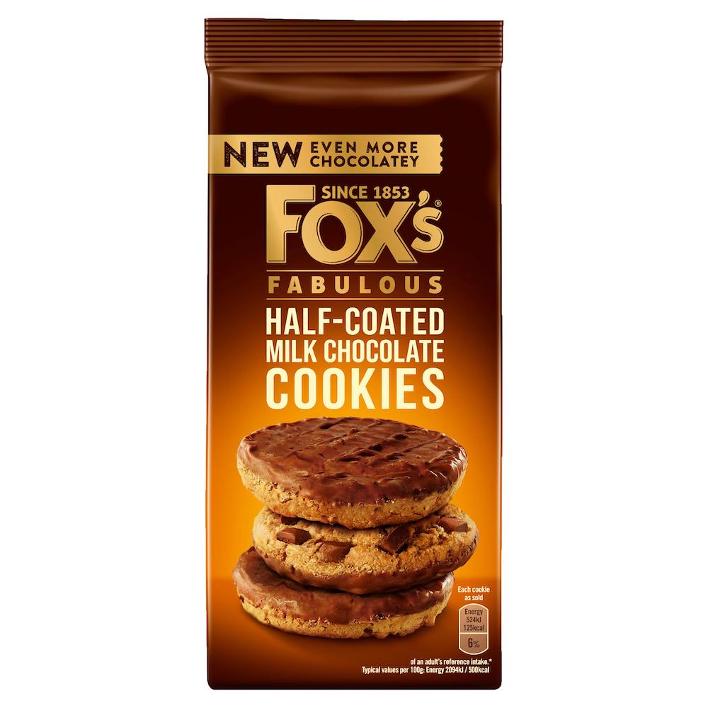 Foxs Fabulous Half-Coated Milk Chocolate Cookies 180g