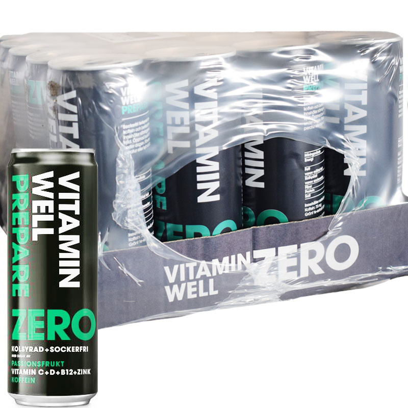 Vitamin Well Prepare Zero Passionfrukt 24-pack - 63% rabatt