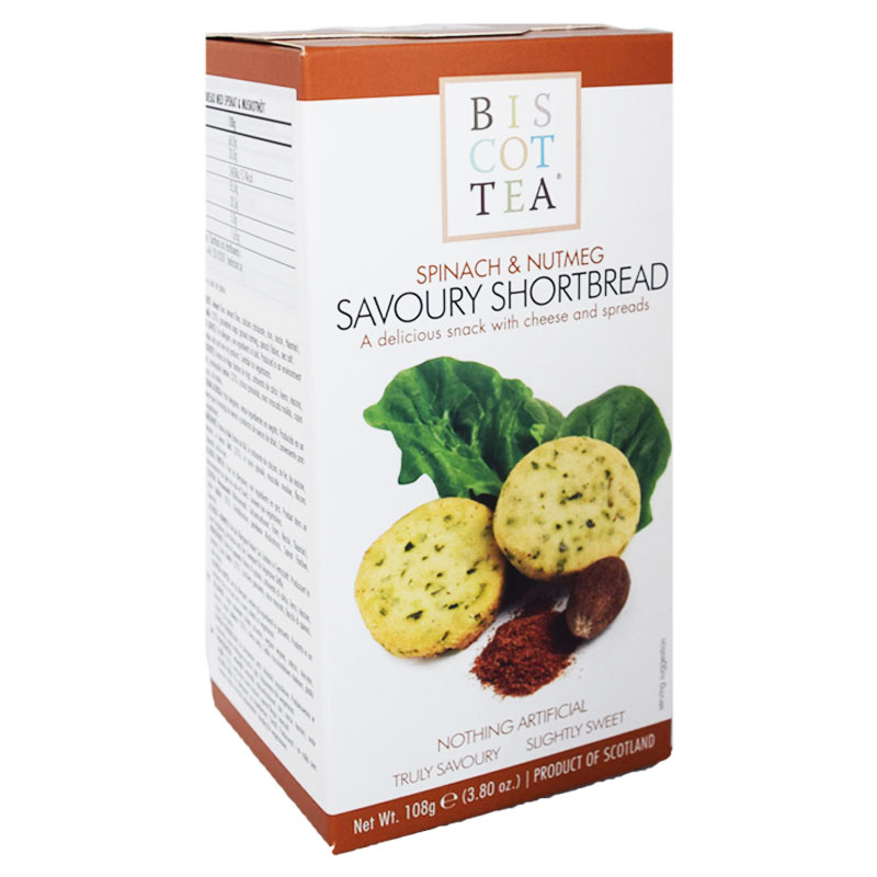 Brödkakor "Shortbread Spinach & Nutmeg" 108g - 69% rabatt