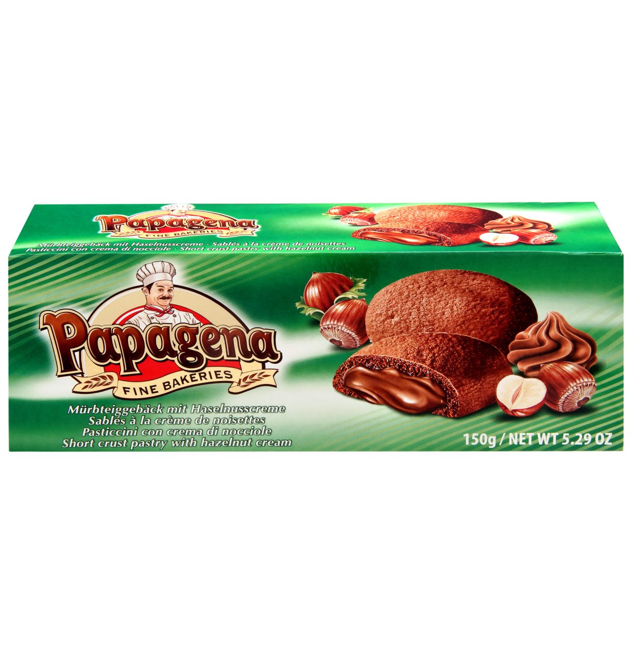 Papagena Kakor med hasselnötskrämfyllning 150g