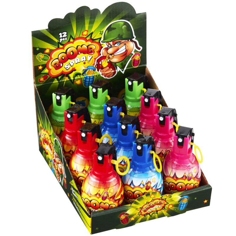 Hel Låda Godis "Boomb Spray" 12 x 55ml - 55% rabatt