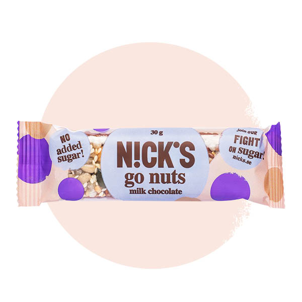 Nicks Go Nuts Milk Chocolate 30g