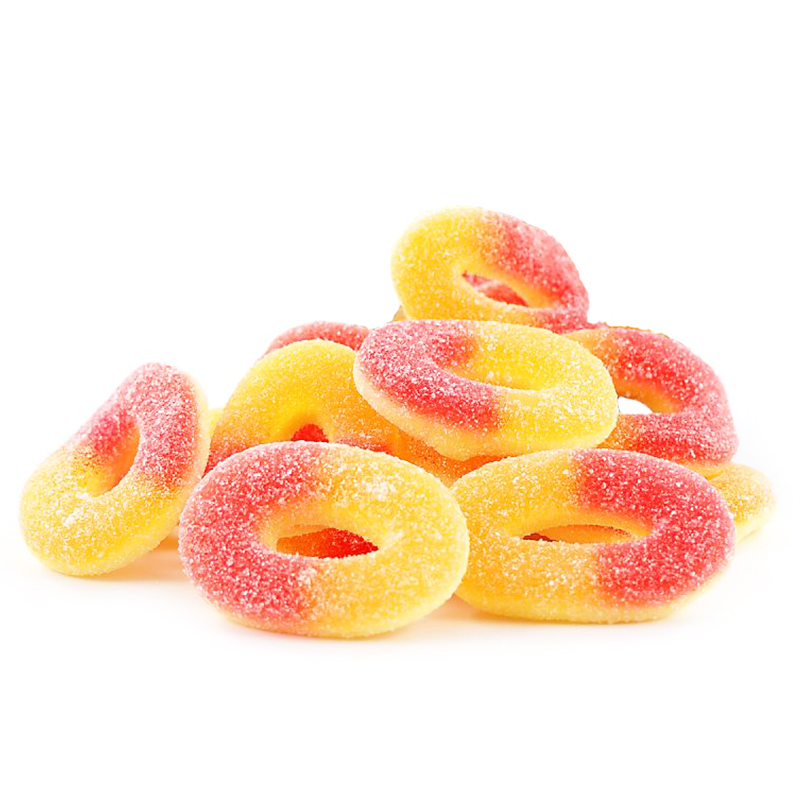Godis Persikoringar 1kg - 32% rabatt