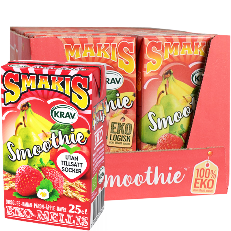Eko Smoothie Äpple, Jordgubb, Banan, Havre & Päron 18-pack - 35% rabatt