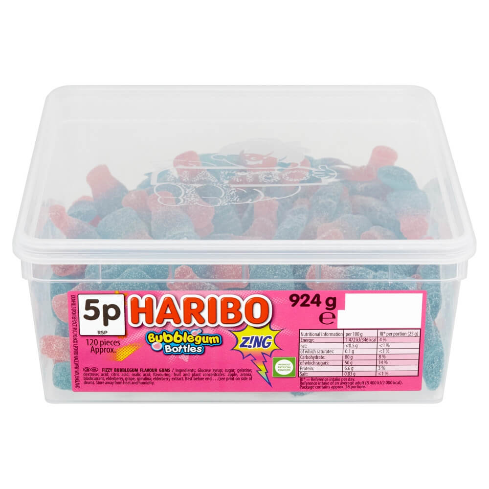 Haribo Bubblegum Bottles Zing 924g
