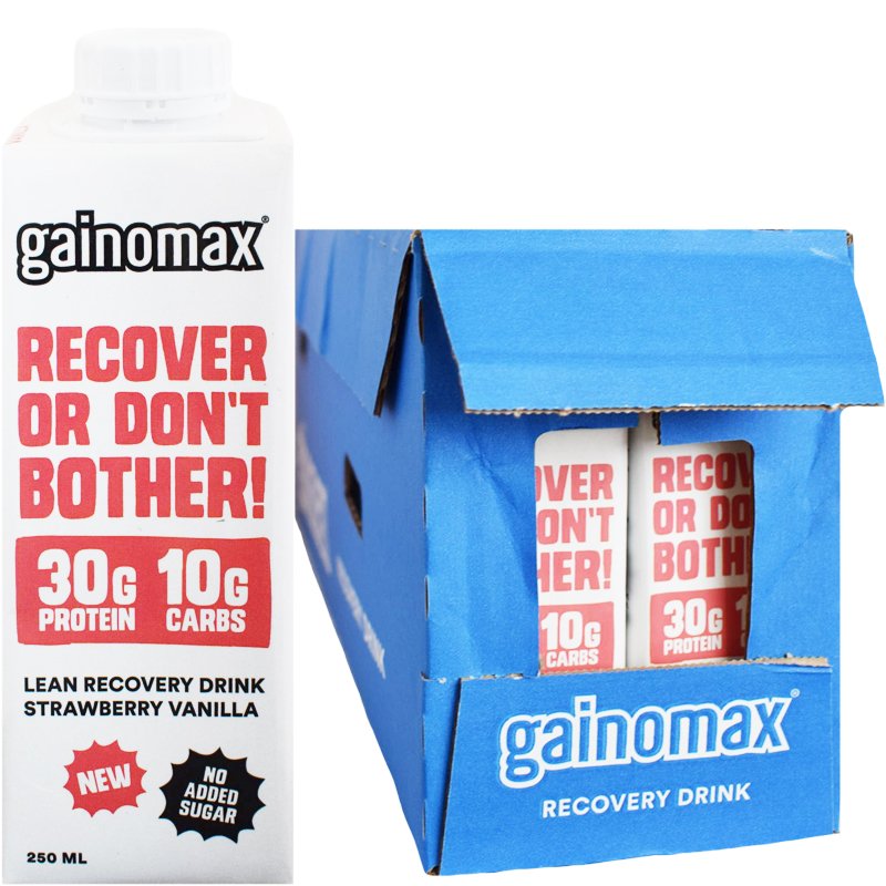 Hel Låda Proteindryck "Recovery Strawberry & Vanilla" 16 x 250ml - 27% rabatt