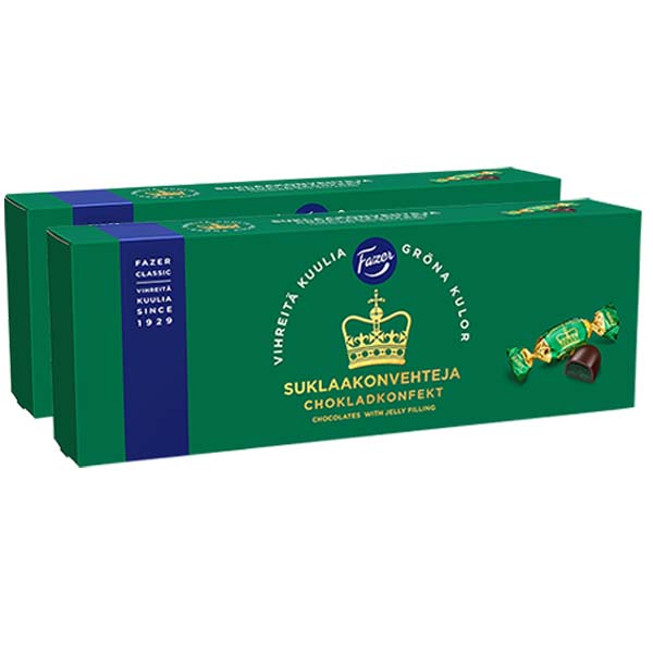 Fazer Gröna Kulor Chokladpralin 250g x 2