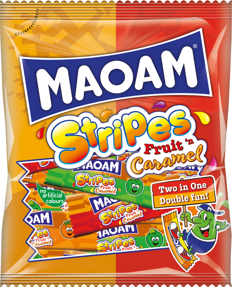 Maoam Stripes Fruit n Caramel 120g