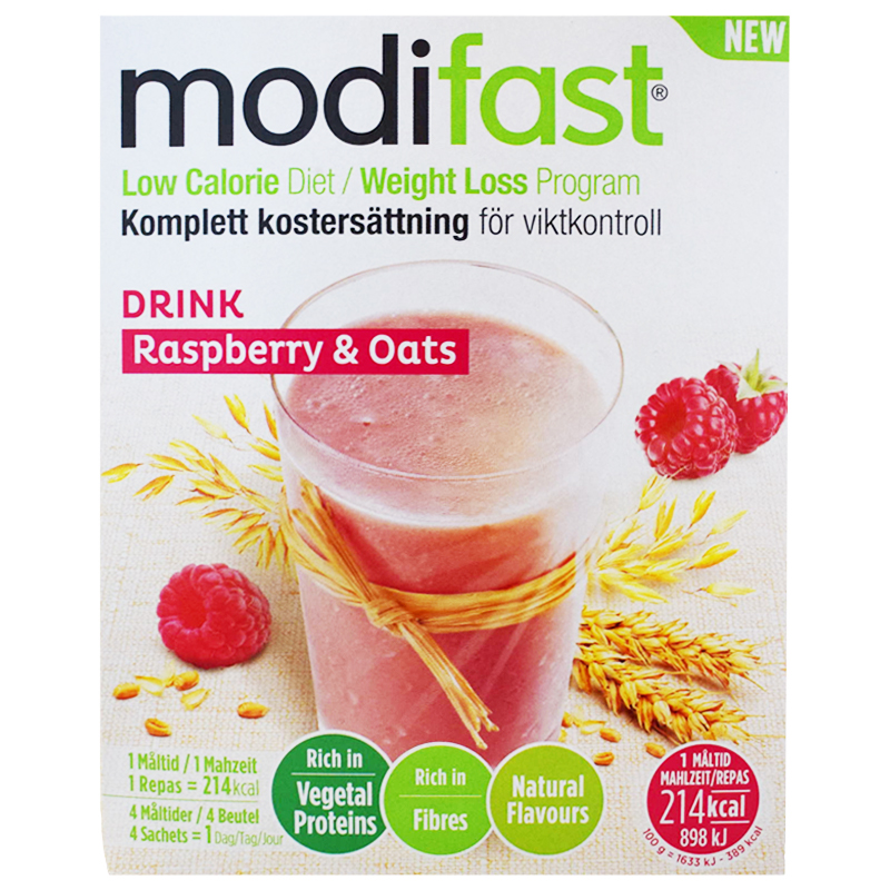 Kostersättning "Drink Raspberry & Oats" 220g - 58% rabatt