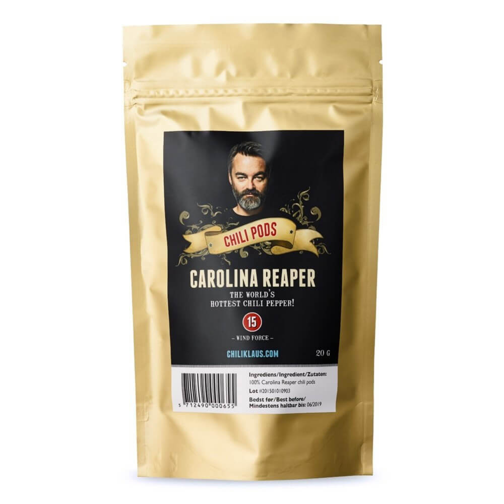 Chili Klaus Carolina Reaper pods 20g