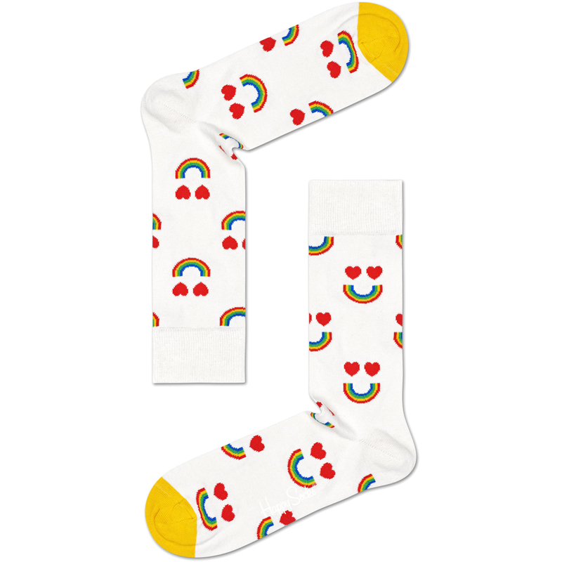 Happy Rainbow Sock Vit Stl 41-46 - 40% rabatt
