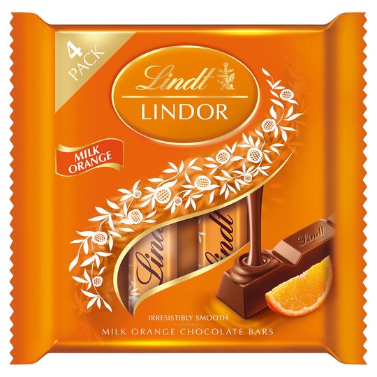 Lindor Milk Chocolate Orange Bars 100g