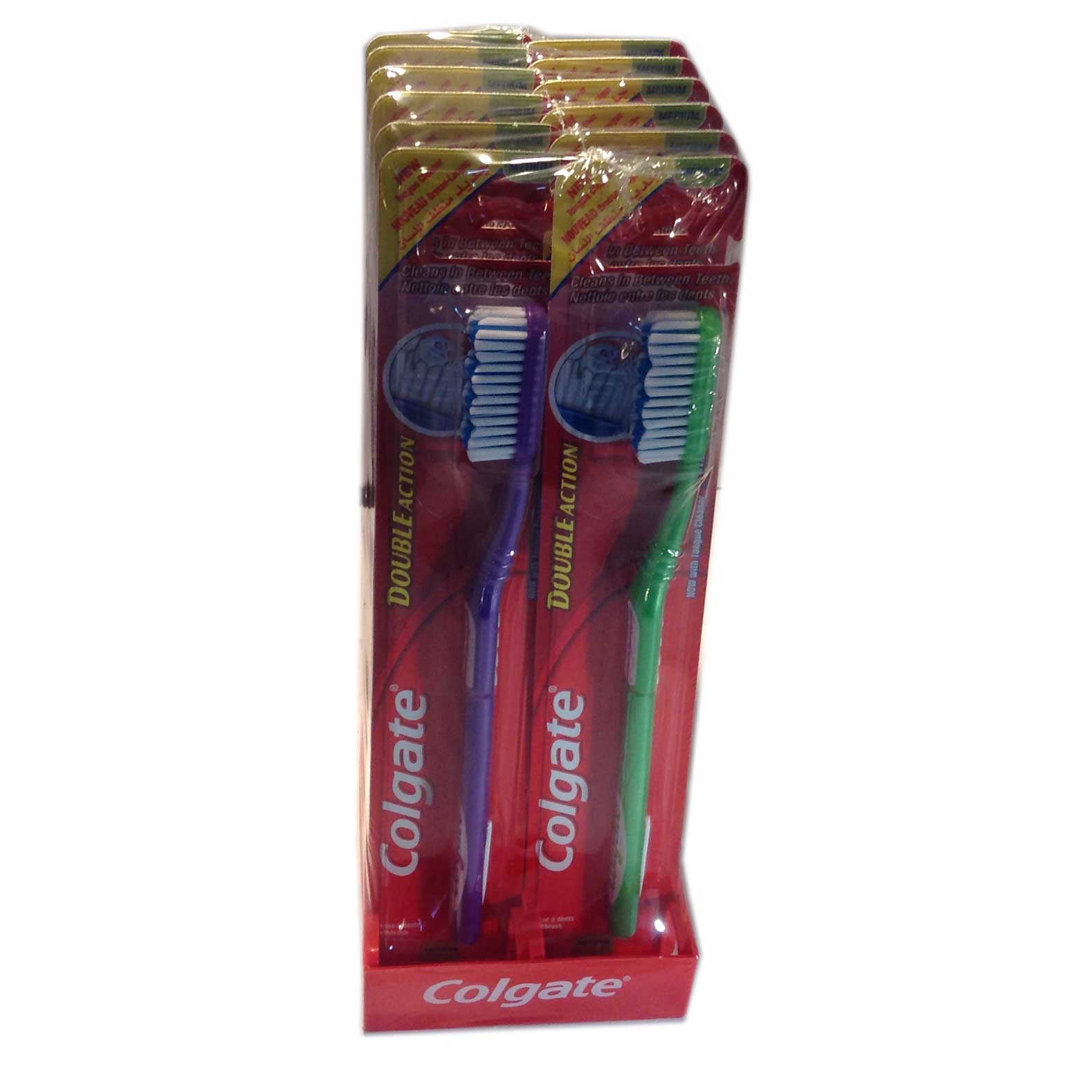 Hel låda Tandborstar Colgate dubbel action - 62% rabatt