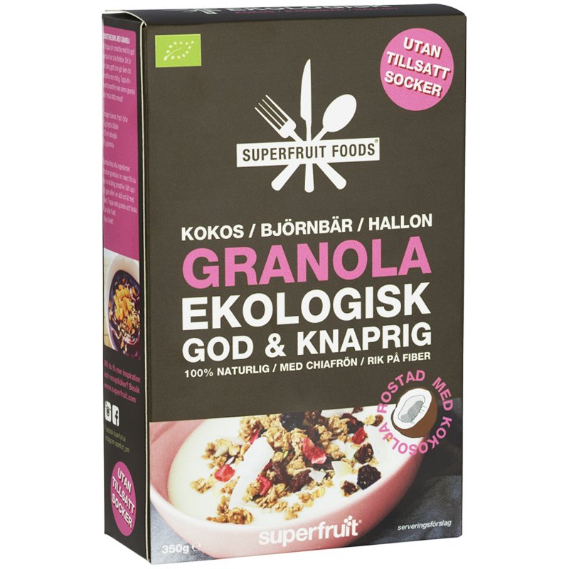Eko Granola Kokos, Björnbär & Hallon 350g - 41% rabatt