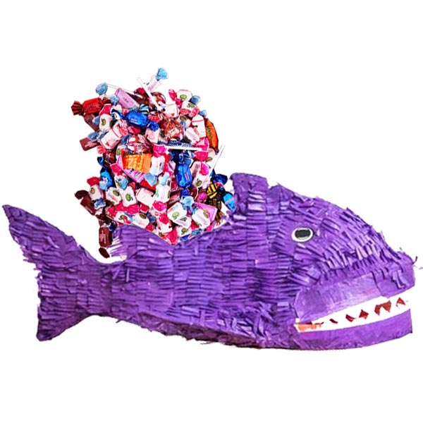 PIÑATA FISK LILA + 1 kg godis