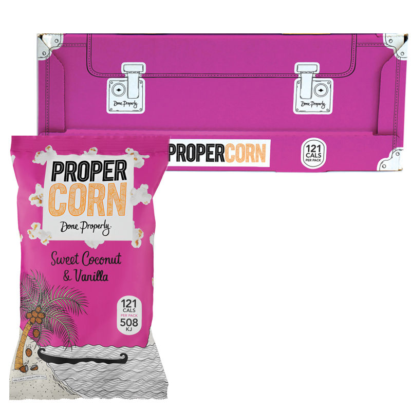 Hel Låda Popcorn "Sweet Coconut & Vanilla" 12 x 90g - 71% rabatt