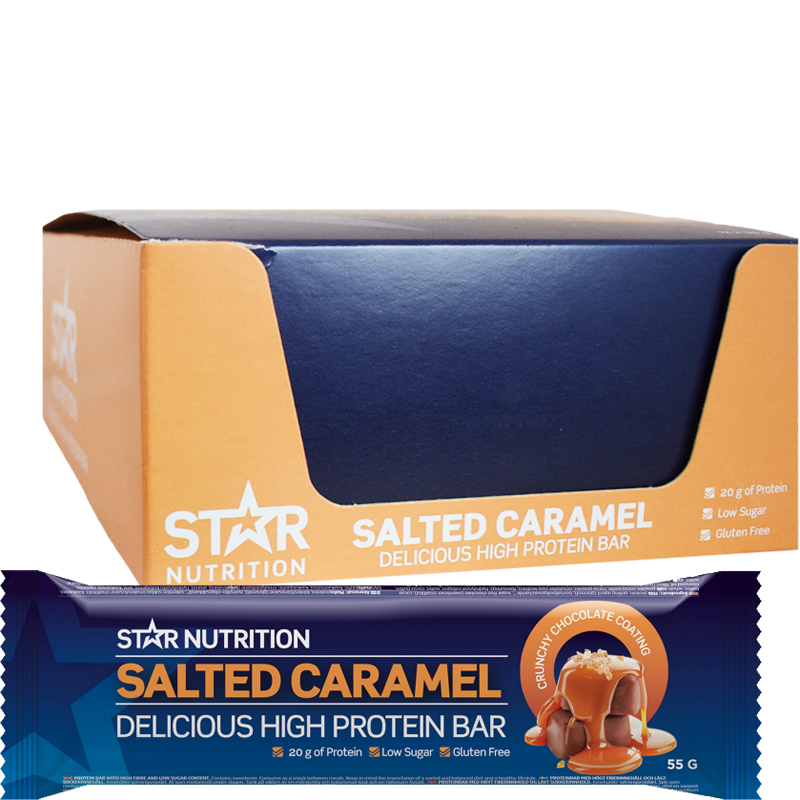 Hel Låda Proteinbars "Salted Caramel" 12 x 55g - 33% rabatt