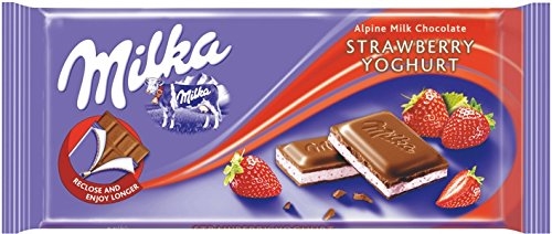 Milka Strawberry Milk Chocolate Bar 100g