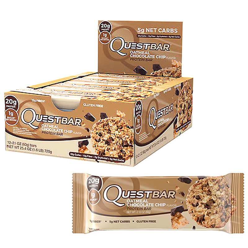 Hel Låda Proteinbars "Oatmeal & Chocolate Chip" 12 x 60g - 56% rabatt