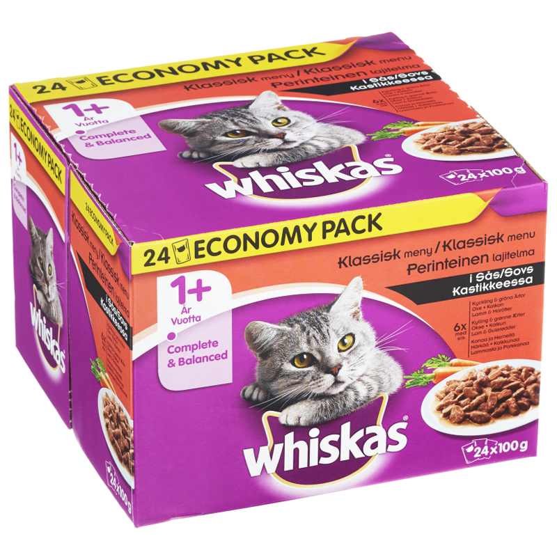 Kattmat "Klassisk Meny" 24 x 100g - 32% rabatt