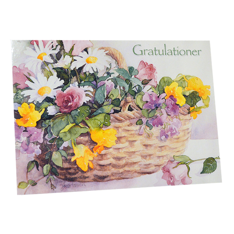 Gratulationskort Dubbelt "Blomsterkorg" - 97% rabatt