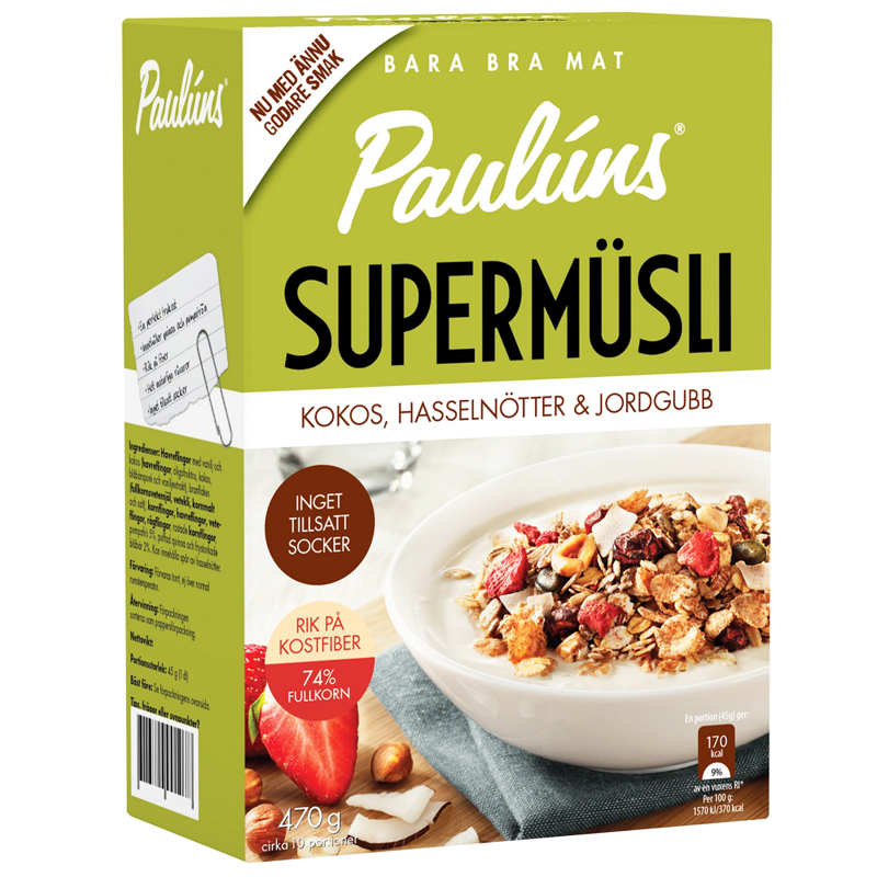 Müsli Kokos Hasselnötter & Jordgubb 470g - 32% rabatt
