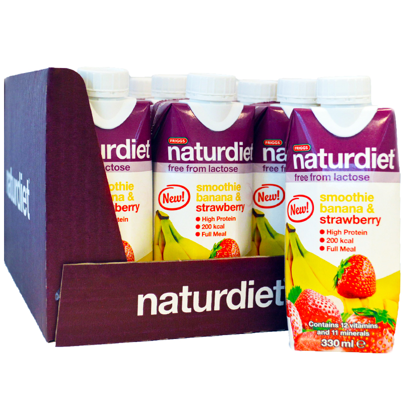 Hel Låda Måltidsersättning Smoothie "Banana & Strawberry" 12 x 330ml - 30% rabatt